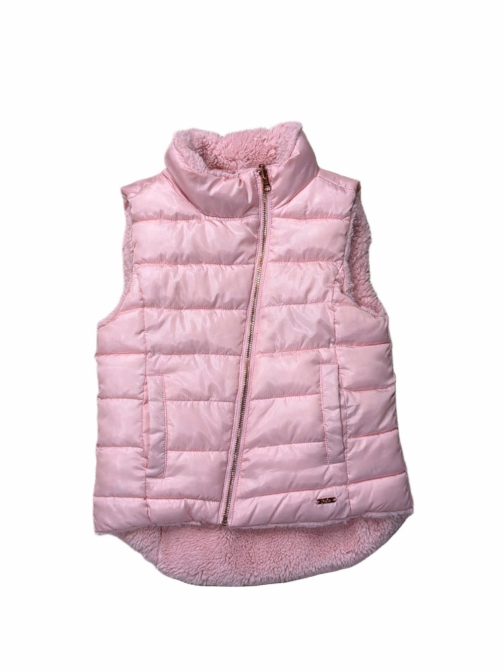 Justice Pink Reversible Puffer Vest Size 8